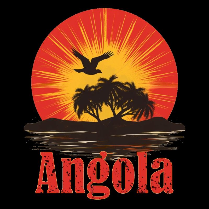Angola Angolan Flag Vintage Sunset Souvenir Pride