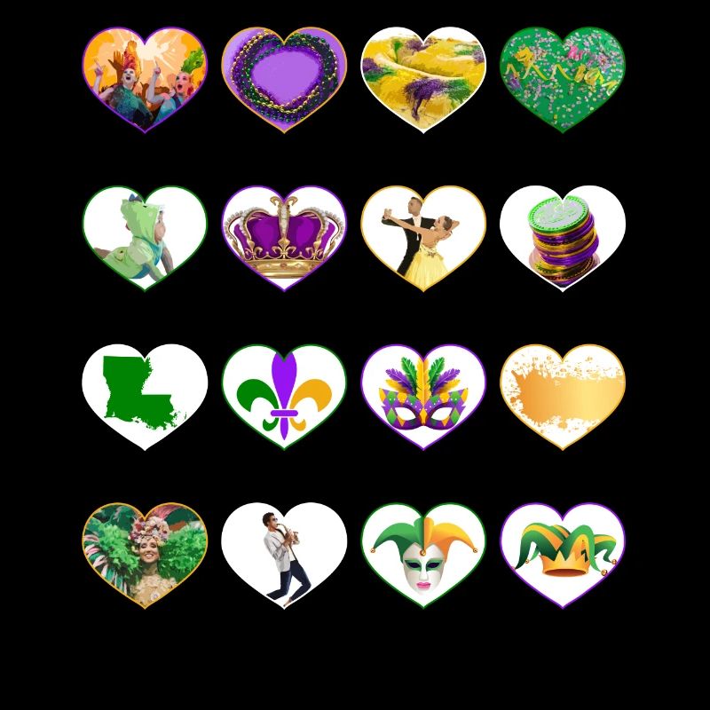 Chemise Mardi Gras Fleur De Lis, Perles King Cake