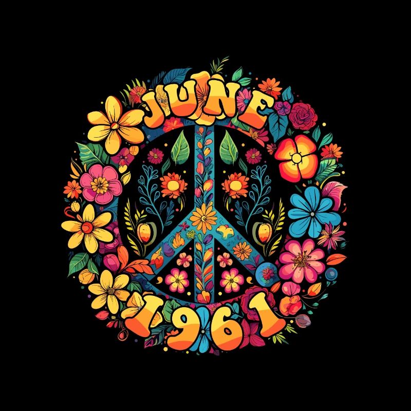 Flower Power Hippie Geburstag - Juni 1961