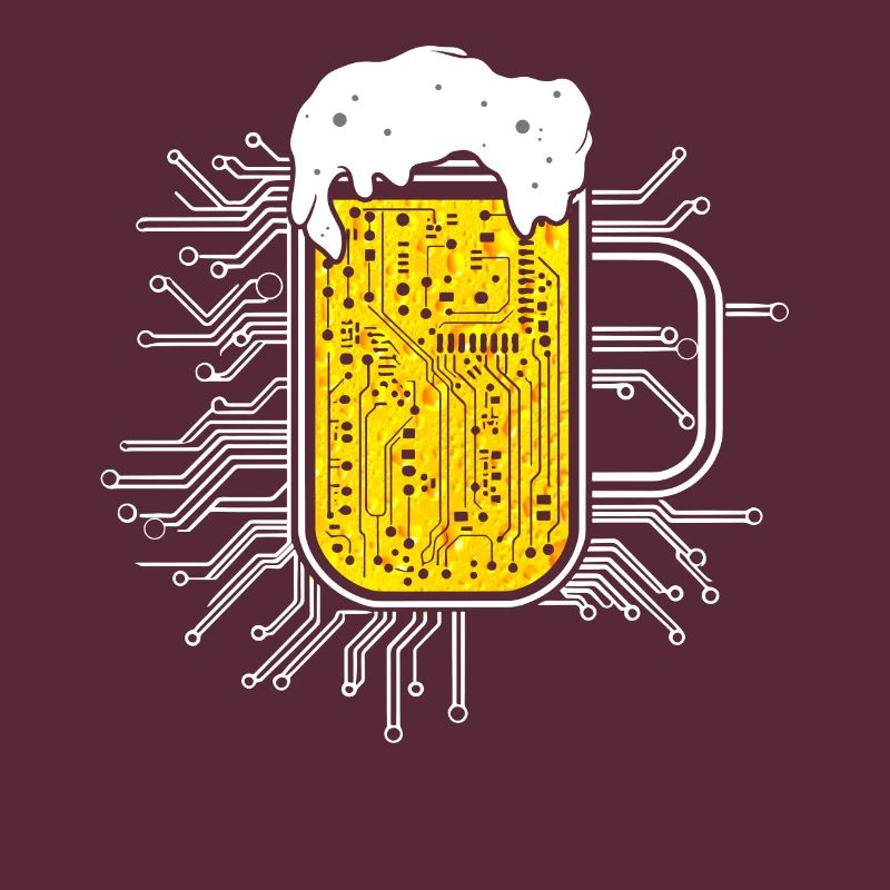 Computer Chip Beer Nerd CPU Computer Scientist Funny