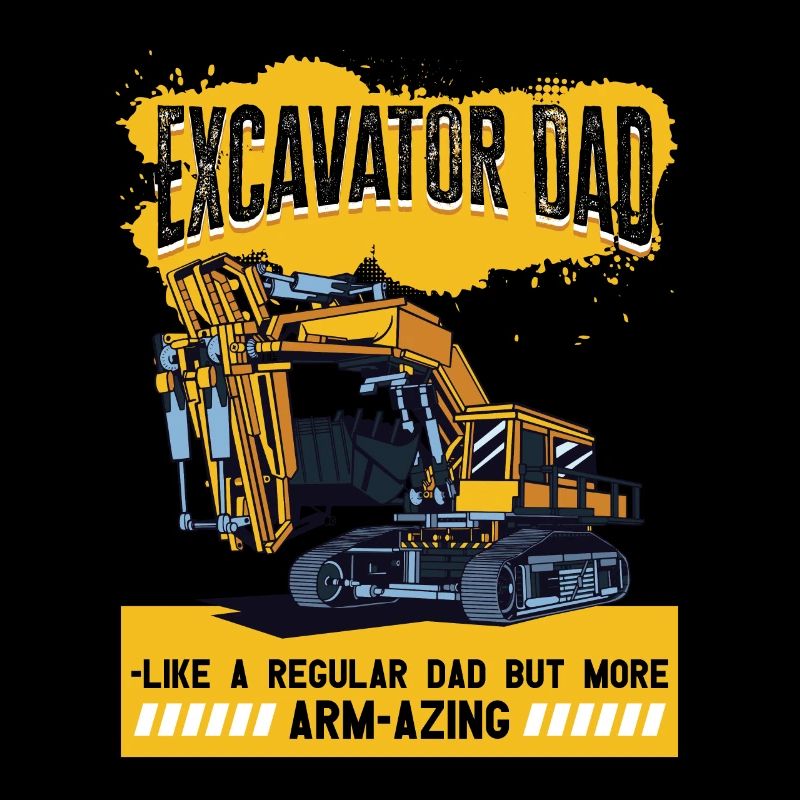 Lustiger Bagger und Baustelle Baggerfahrer