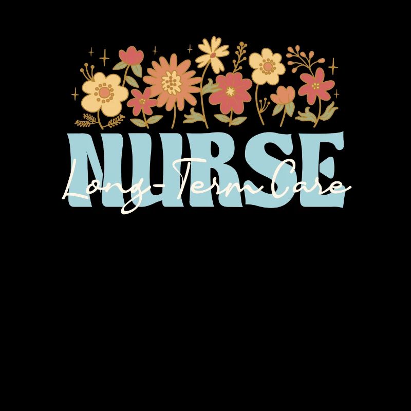 Langzeitpflege Krankenschwester Mit Blumenmotiv