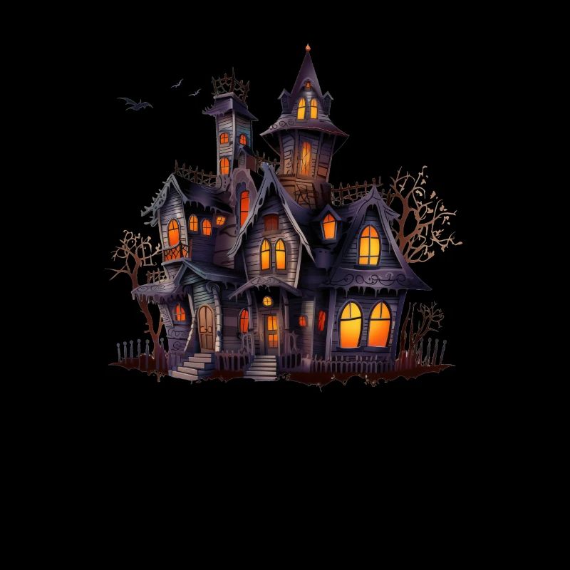 Spukiges Halloween-Design mit Geisterschloss