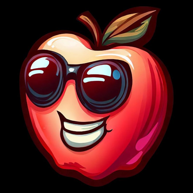 Cool apple with sunglasses