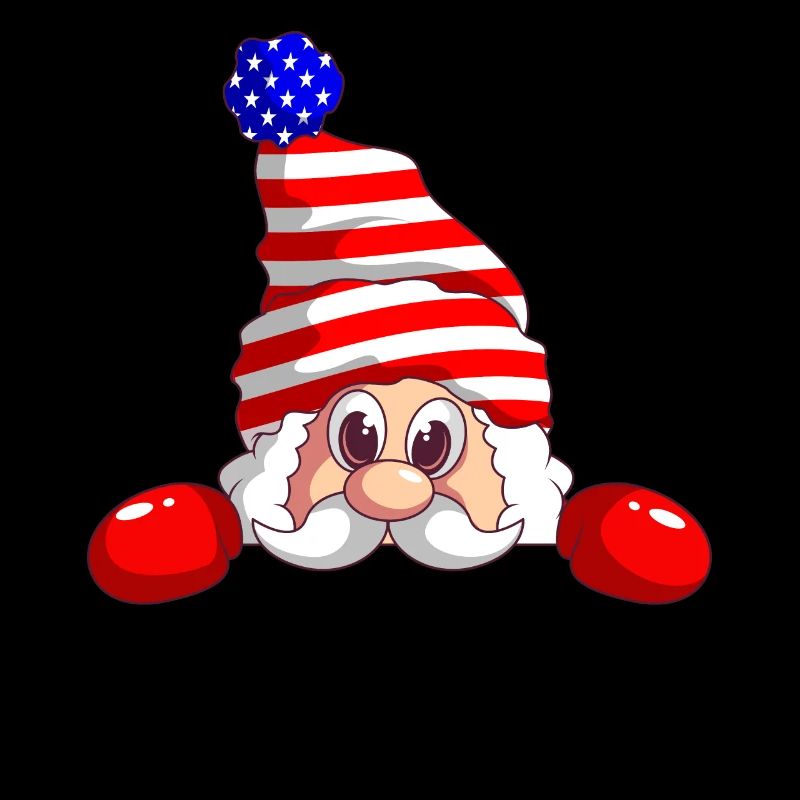 Père Noël avec drapeau des États-Unis Joyeux Noël