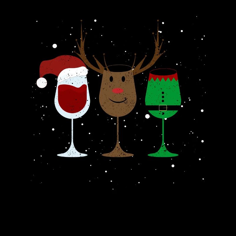 Weinglas Weihnachtsmann Elf Rentier Trinken Cool