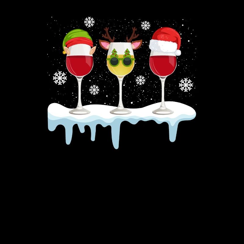 Weinglas Weihnachtsmann Elf Rentier Trinken Cool