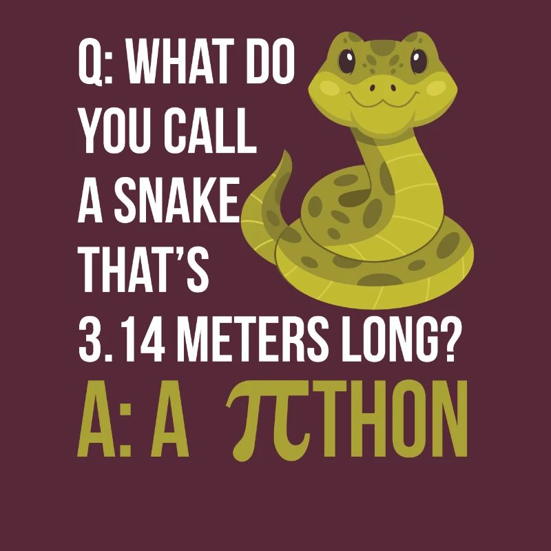 Python Pithon Pie Symbol Drôle de professeur de mathématiques Heureux