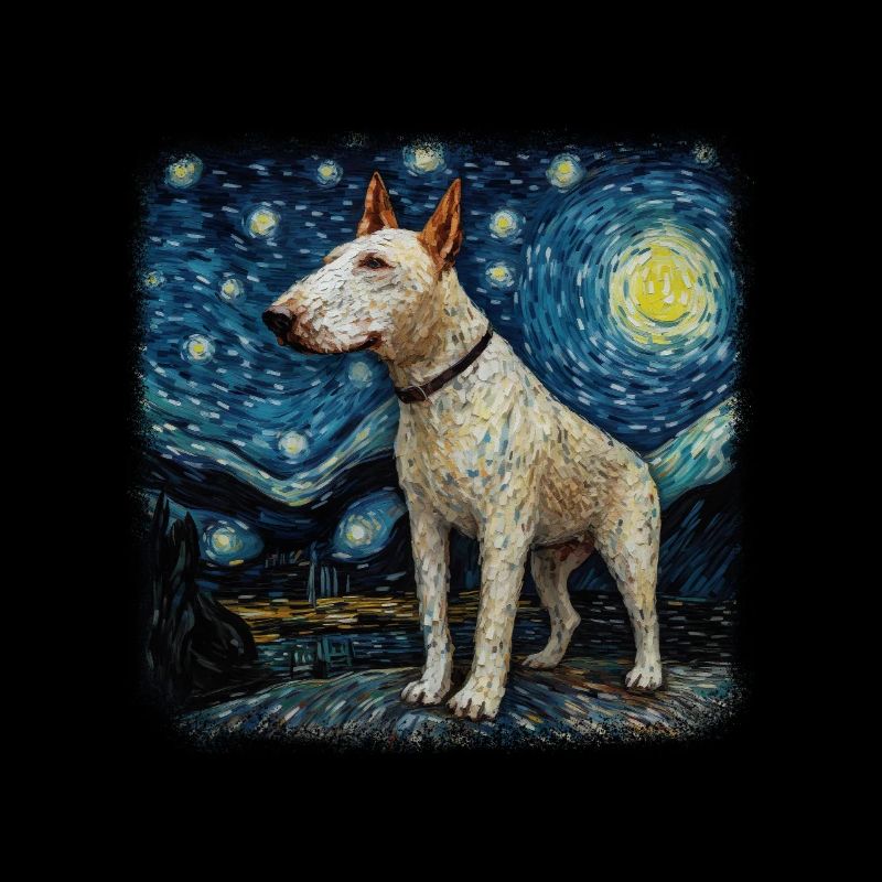 Bull Terrier Van gogh starry night