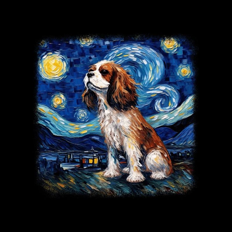 Chavalier King Charles Spaniel Van Gogh étoilé