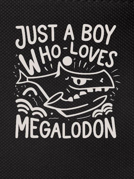 Junge, der Megalodon-Hai-Humor liebt