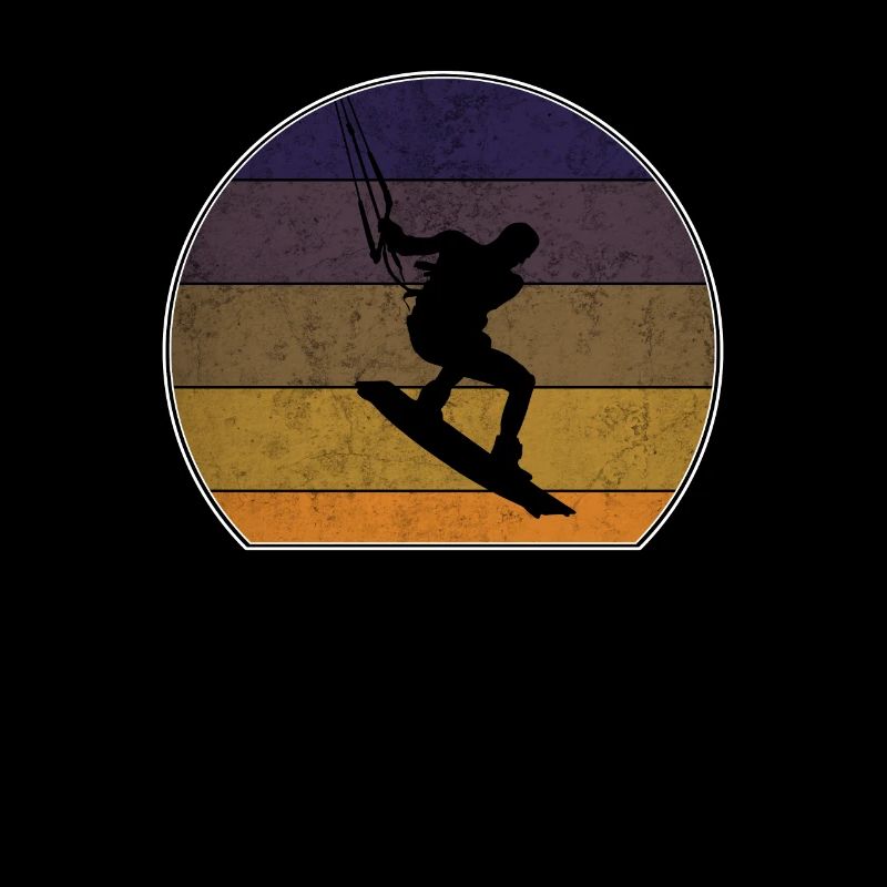 Retro Kitesurfing Sunset Kitesurfing