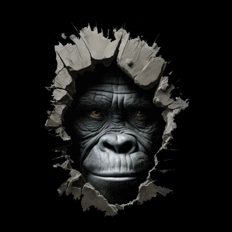 Gorilla im Loch