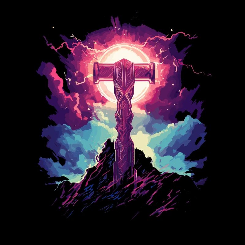Die Kraft des Donners auf deinem T-Shirt: Mjölnir
