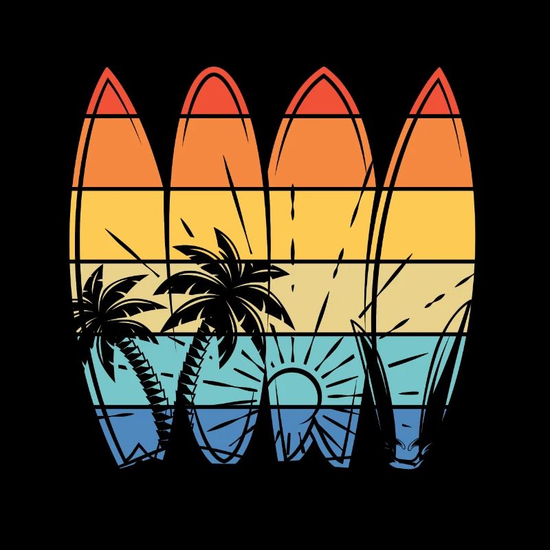 Vintage Surfer Retro Surfing Beach Surf
