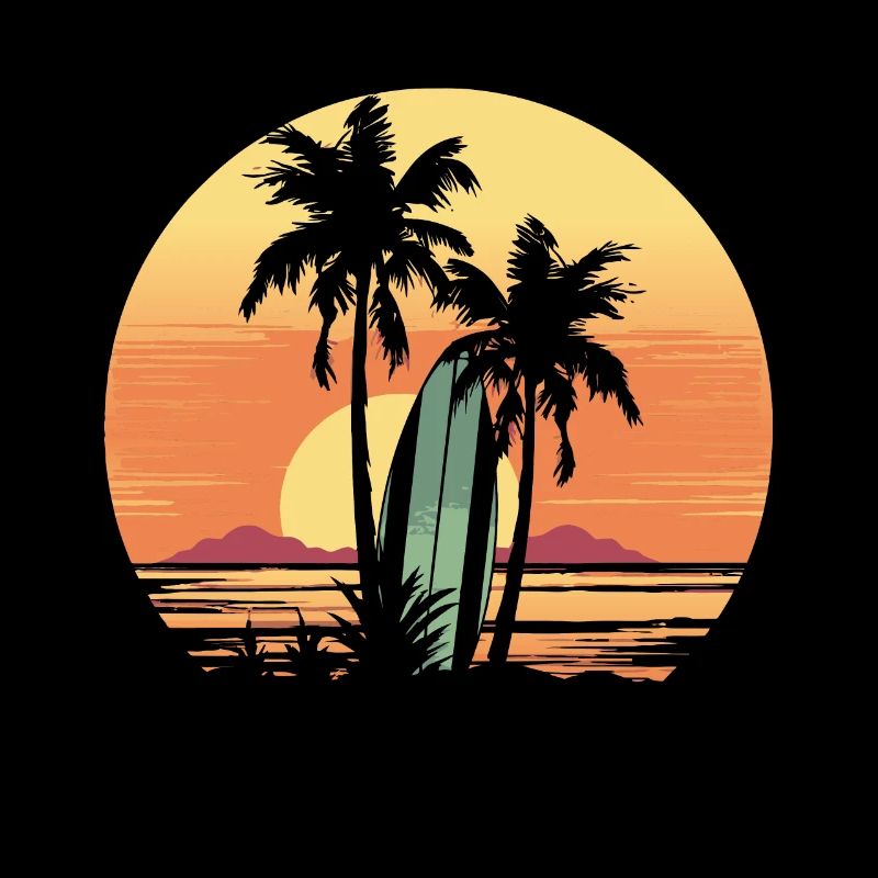 Vintage Surfer Retro Surfing Beach Surf