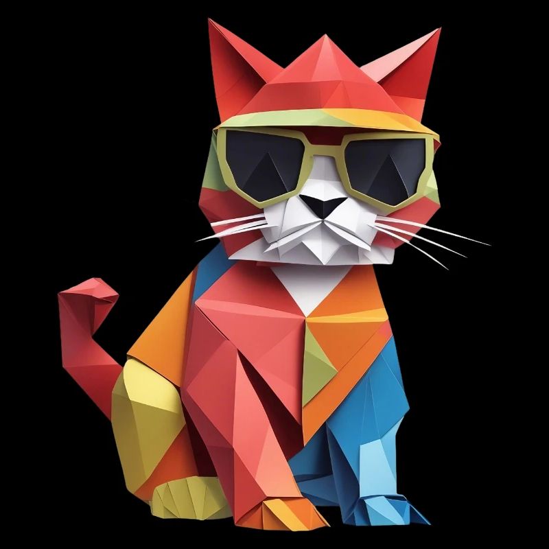 Chat cool en origami
