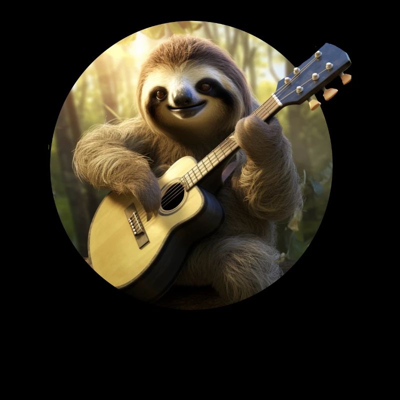 A funny sloth plays guitar