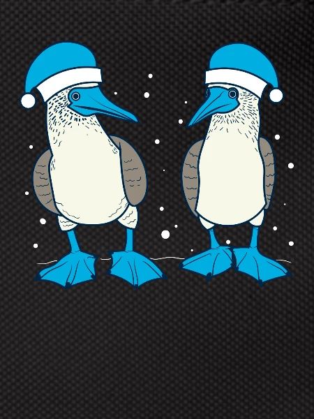 Blue-footed booby Santa hat