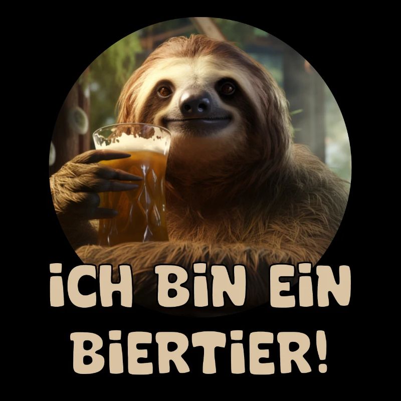Lustiges Faultier mit Spruch Ich bin eine Biertier