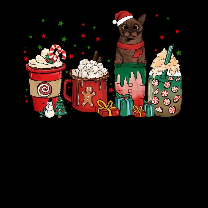 Burmese Coffee Coffee Cups Santa Cat
