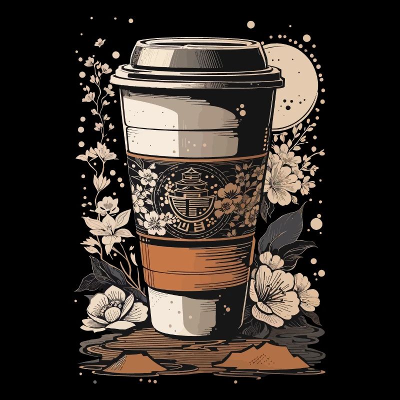 Ukiyo-E Kaffee Kunst Leidenschaft Kaffeeliebhaber