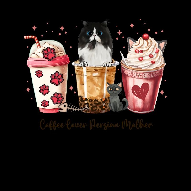 Mignon petit café et mes tasses à café de chat persan