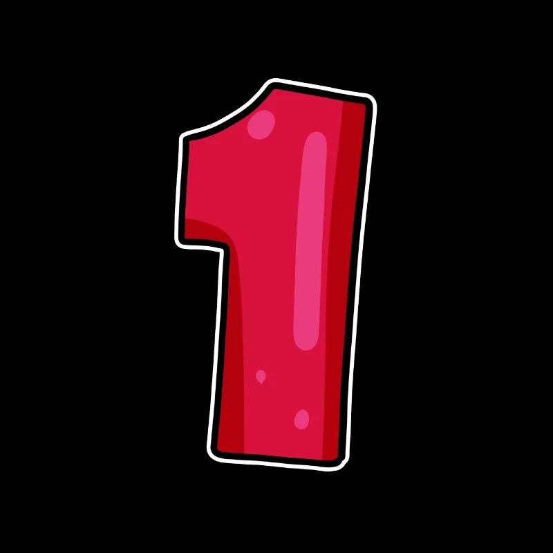 Nummer 1 Rot Dunkel