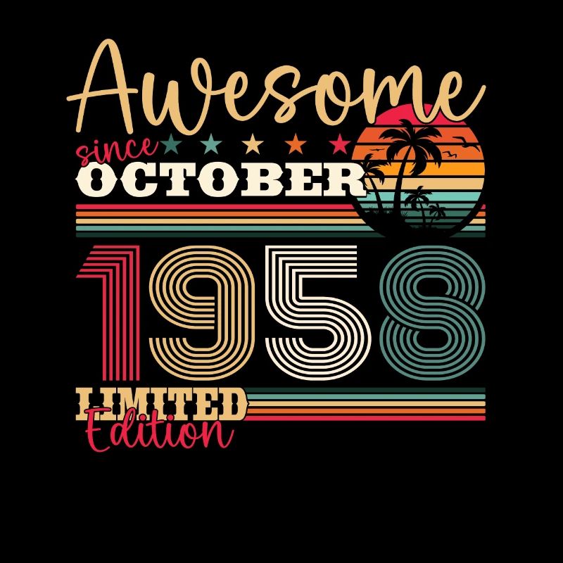 65th Birthday Gift Husband October Vintage 1958