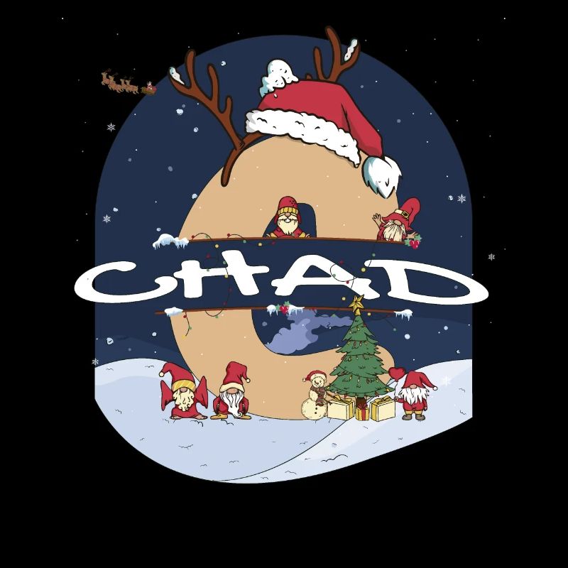 Super nom du Tchad avec Santa Hat dans le thème de Noël