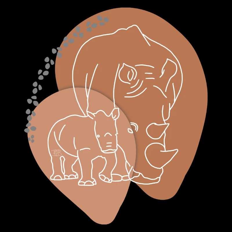 "Nashorn", Boho Line Art Design, Serie „Big 5“