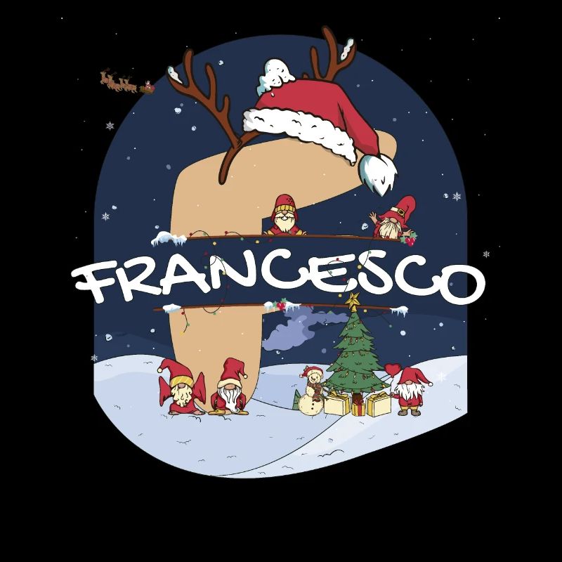 Génial Francesco Nom w Santa Hat dans le thème de Noël