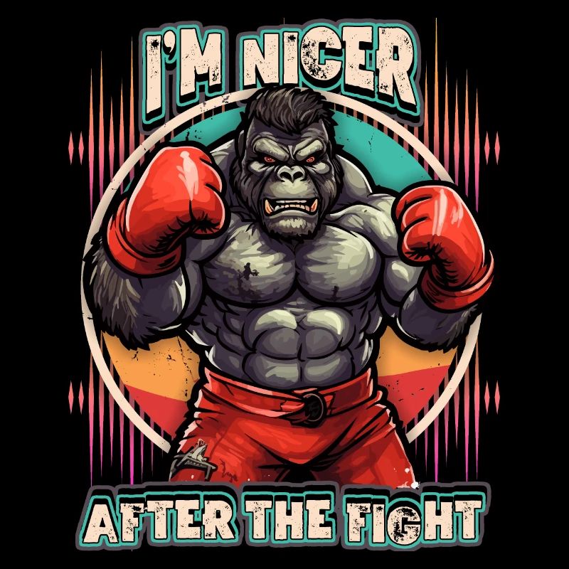 Lustiger Gorilla, Affe als Boxer, Boxing Spruch