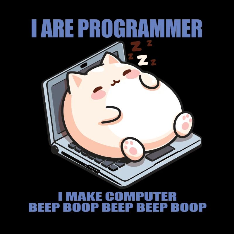 Ich bin Programmierer, fette schlafende Katze