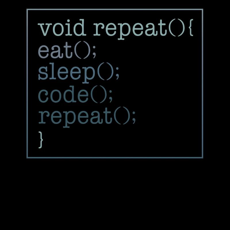 Chemise de programmeur, Void Repeat Eat Sleep Code