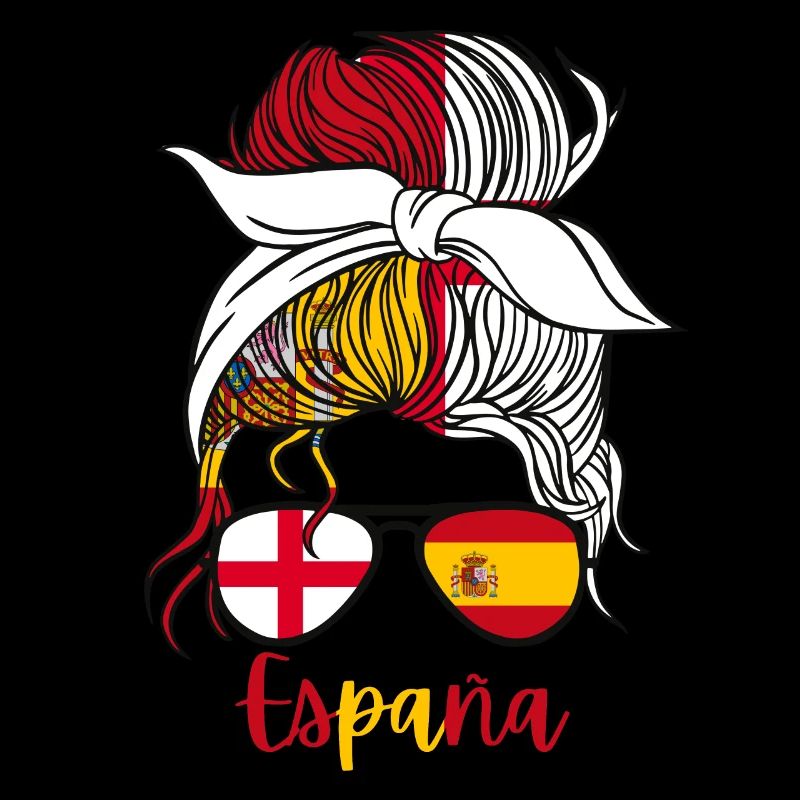 Halb Spanisch, halb Englisch, Mädchen, Spanien, England, Flagge