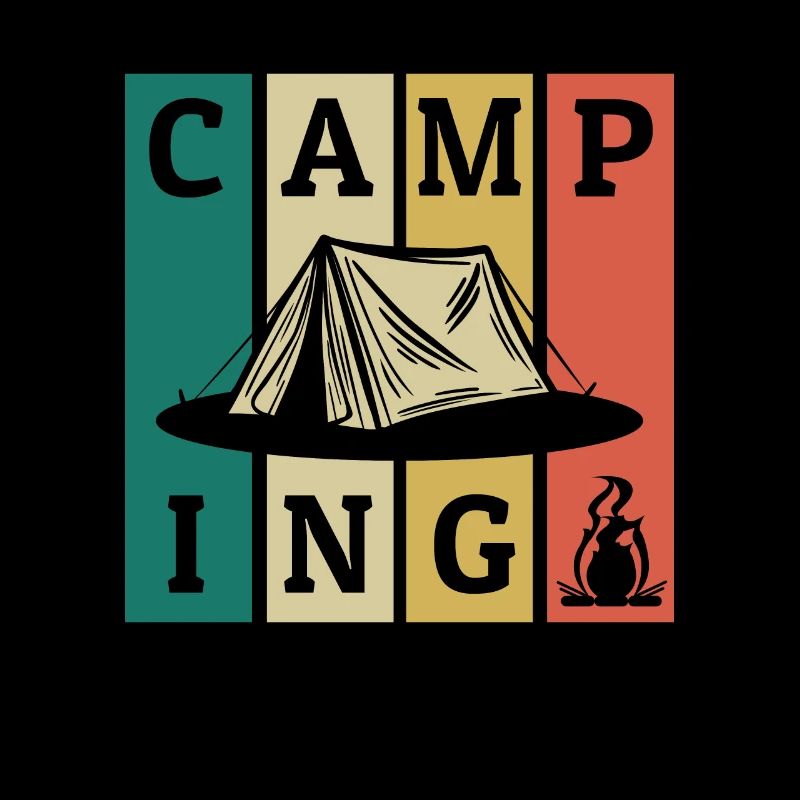 Camping Retro Strips Zelten Glamping Campingplatz
