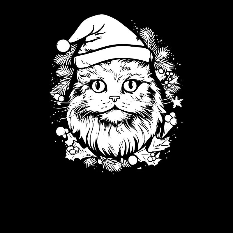 Chat de Noël comme Père Noël