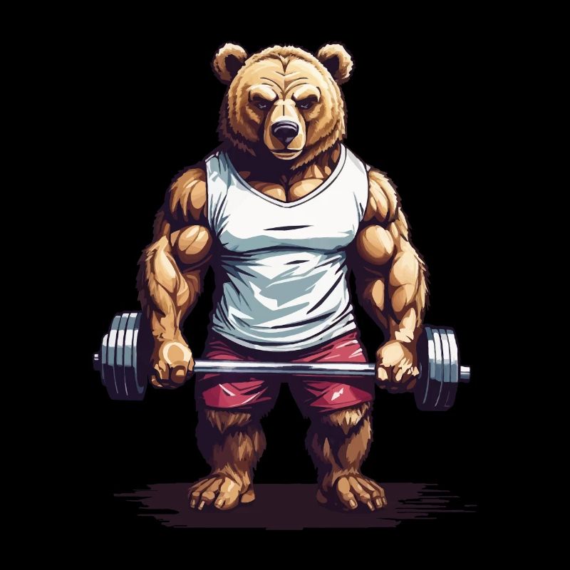 Power Bear Bodybuilding Weight Training Motivation