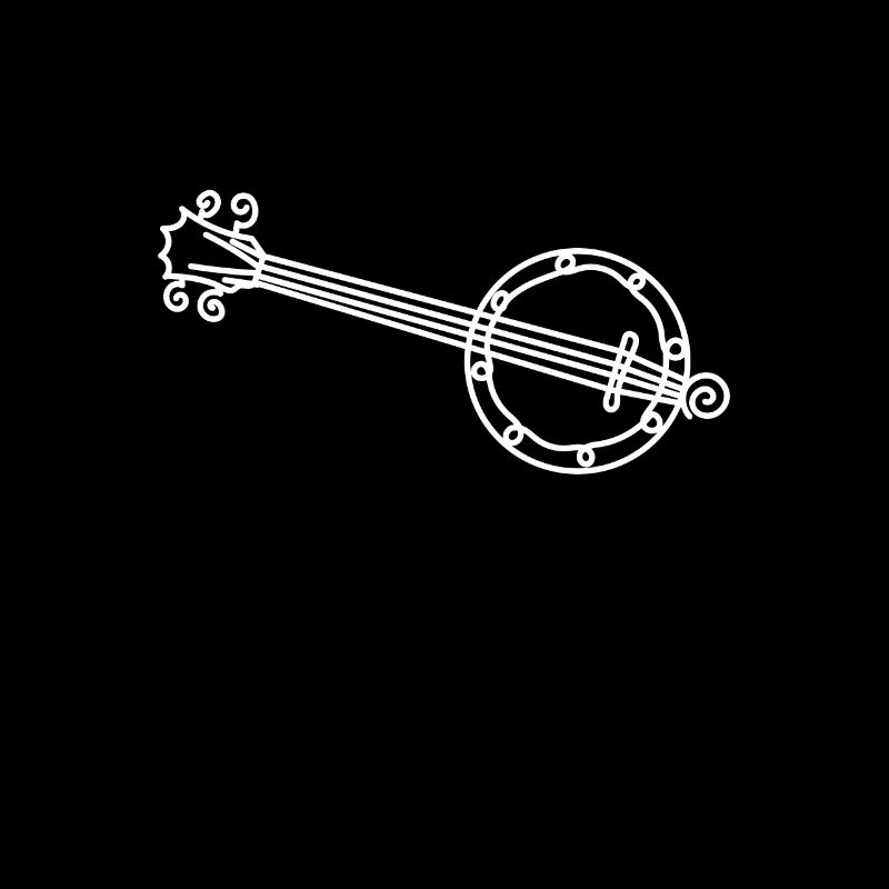 Drawn sketched and painted banjo