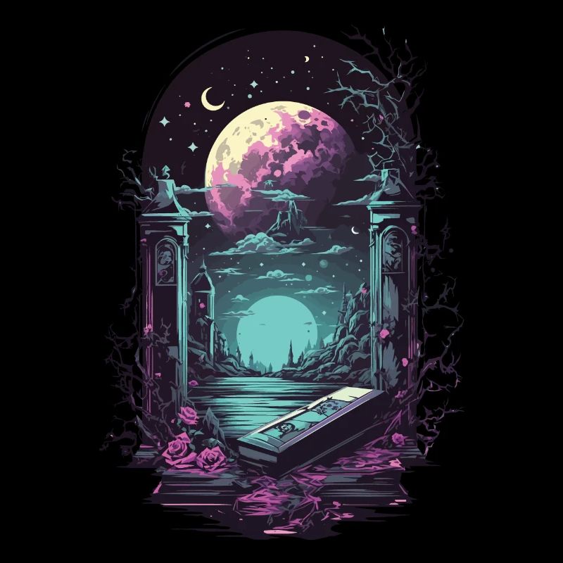 Gothic Vaporwave Mysticism Darkness Artwork
