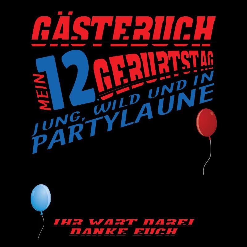 12. Geburtstag Mädchen & Junge Gästebuch