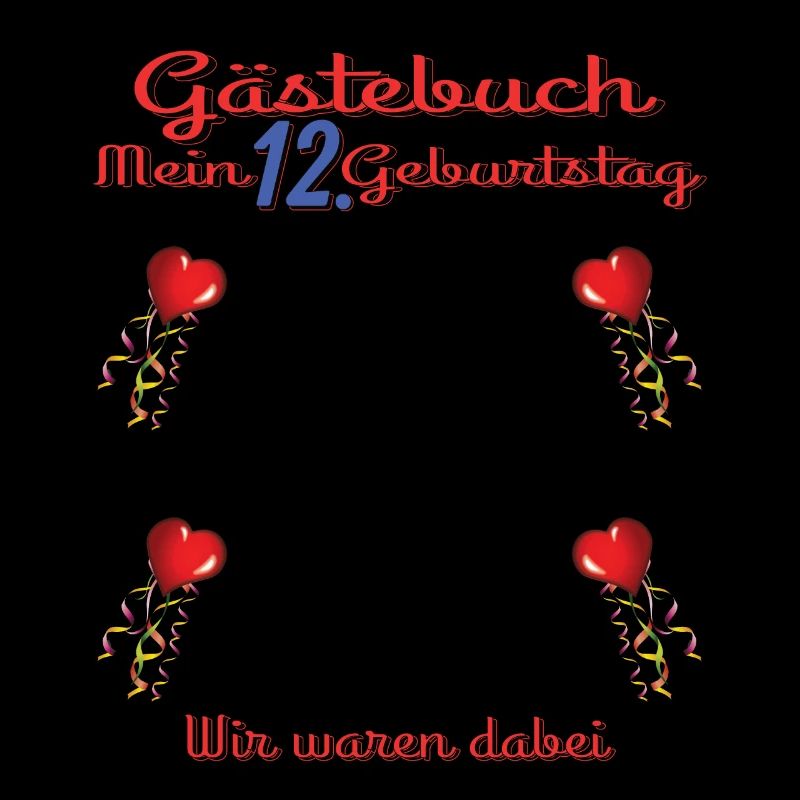 12. Geburtstag Mädchen & Junge Gästebuch