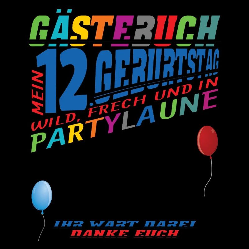 12. Geburtstag Mädchen & Junge Gästebuch