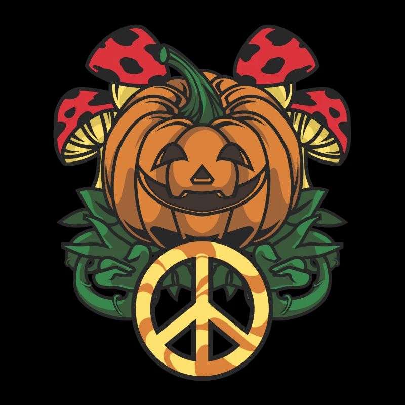Pumpkin Hippy Halloween Peace Hippie