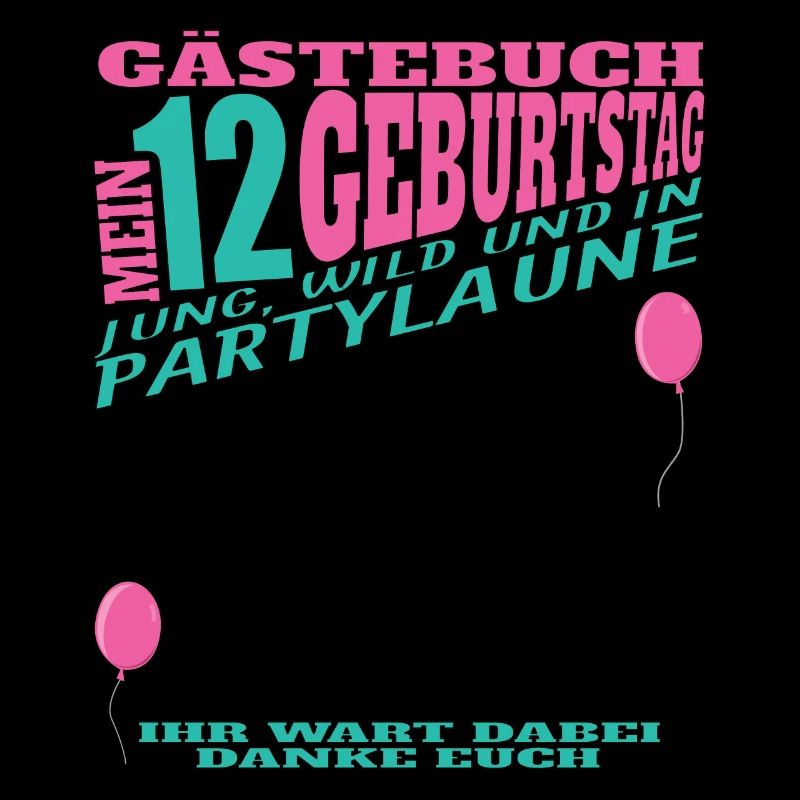 12. Geburtstag Mädchen & Junge Gästebuch