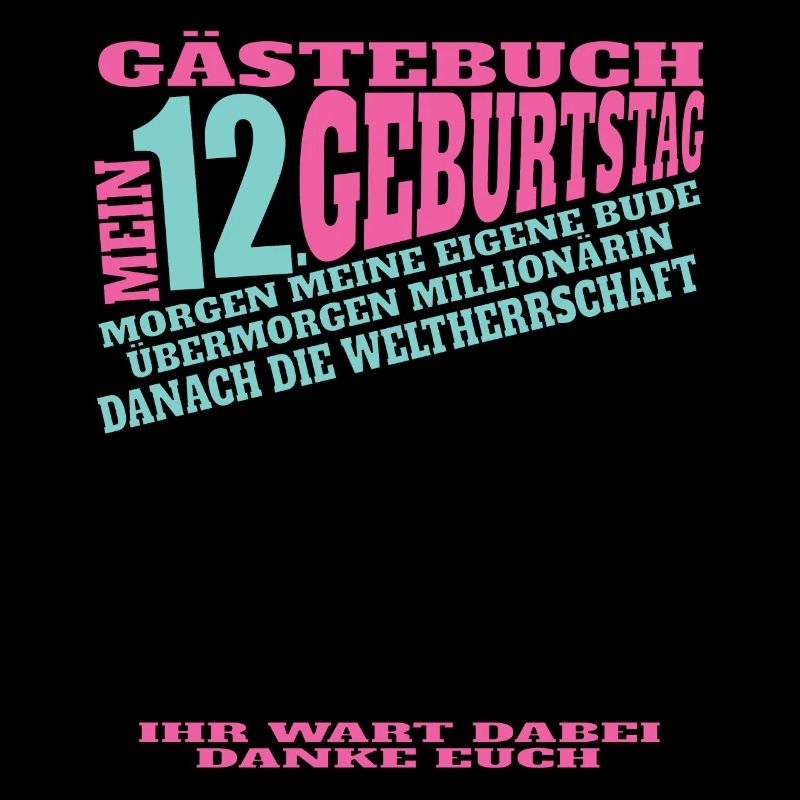 12. Geburtstag Mädchen & Junge Gästebuch