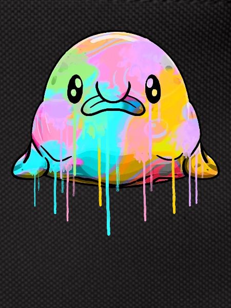 Kawaii Blobfish Dripping Paint