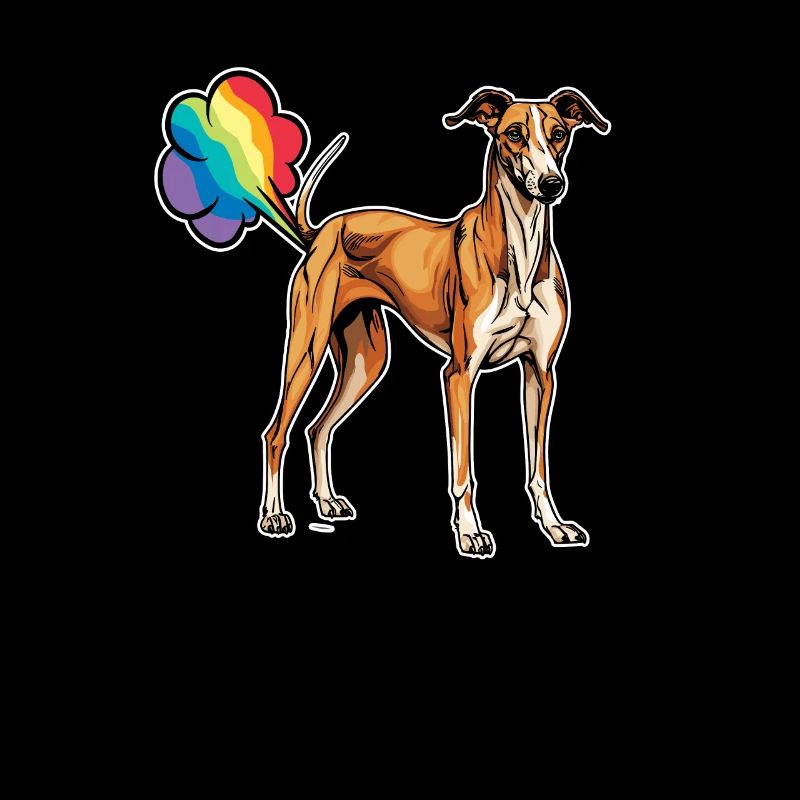 Greyhound Greyhound Drôle Rainbow Pet