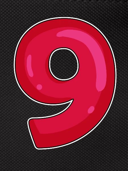 NINE - 9 - Digit red